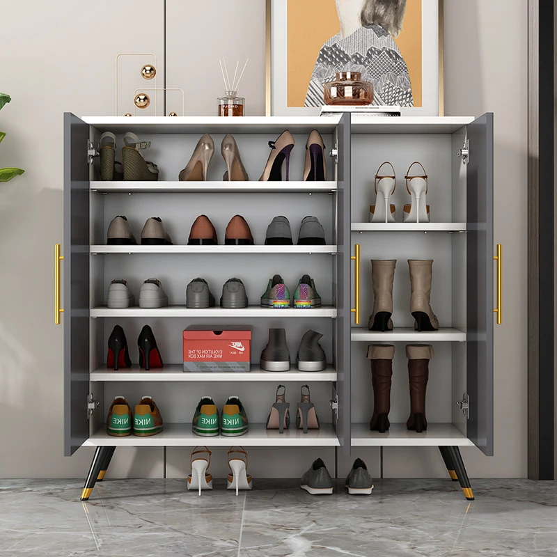 אולטרה דק חיסכון מדפי נעליים לעמוד חלל מודרני הנעל תצוגת ארונות אחסון המעונות Armario פאטוס דה לחסוך מקום רהיטים - 4