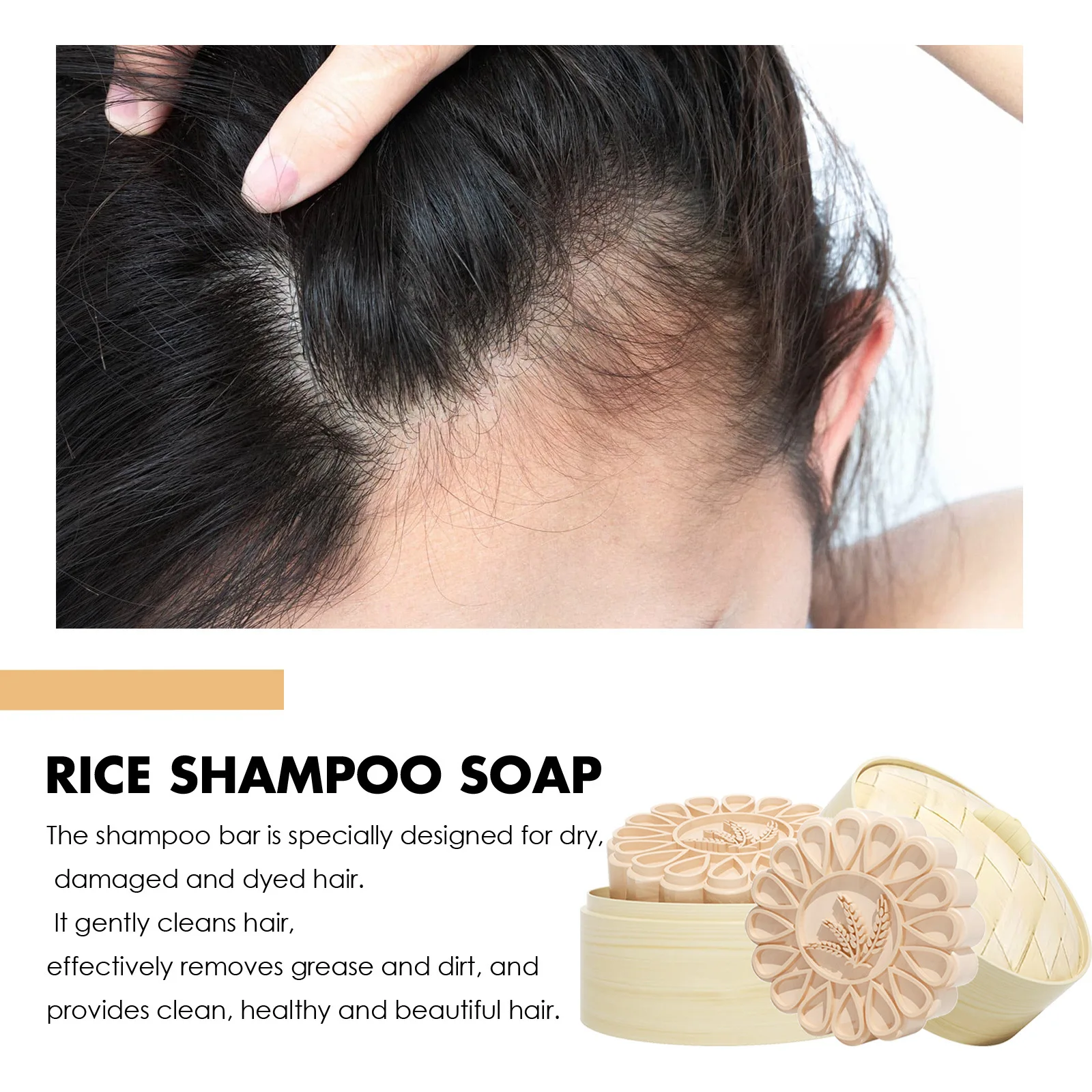 אורז נגד אובדן שמפו סבון להזין שיפור התקרחות לצמיחה מחודשת שיער הסרת קשקשים לחות השיער שמפו טיפולי - 4
