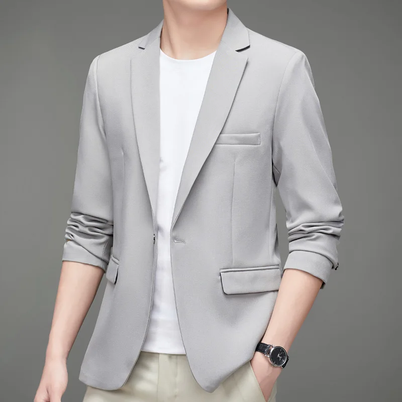 המשרד עסק מקצועי תלבושת 2022 חליפה חדשה אופנה נוער לחצן יחיד סלים קטן ז ' קט חליפה אחת למעלה Host S-3XL - 4