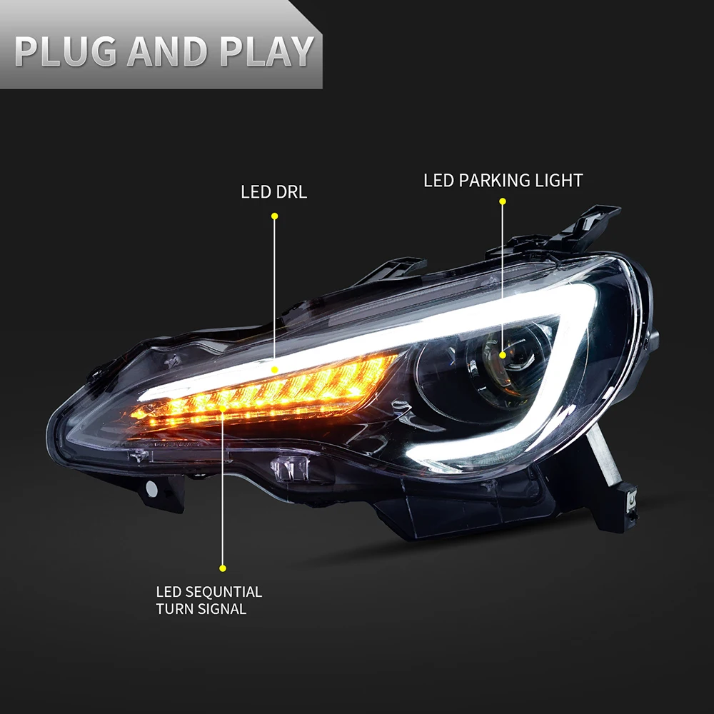 זוג מכוניות הרכבה עבור טויוטה 86 / סובארו BRZ 2012-2018 המכונית הקדמי אור Plug&Play אוטומטית LED מנורה מערכת - 4