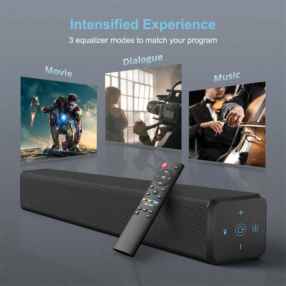 טלוויזיה להקיף בר 100w Soundbar Com סאב Bluetooth 5.1 לקולנוע ביתי נשמע 2.0 ערוץ מחשב רמקולים לטלוויזיה Soundbar תיבת - 4