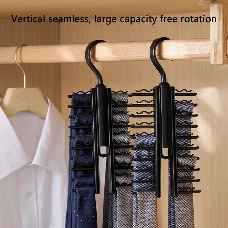 לקשור אחסון מתלה מתכוונן עניבה צעיף צעיף ארגונית לשימוש חוזר מתלה העניבות רב תכליתי קולבים עבור ארון אביזרים לבית - 4