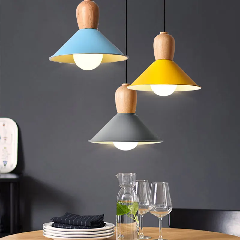 מנורת תקרה E27 LED אורות תליון חי קישוט חדר ארוחות יוקרה אווירה אמנות המטבח מלון חישוק - 4