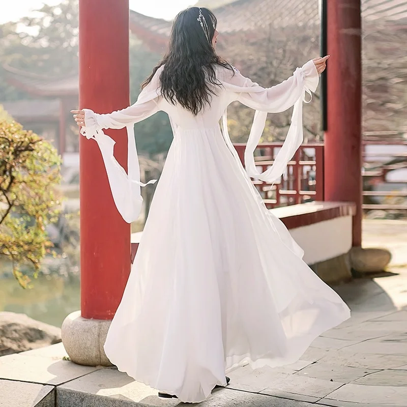 מסורתית רקמה Hanfu סינית בסגנון אלגנטי פיות בגדי תחפושות קוספליי Vinatge על הבמה נסיעות - 4