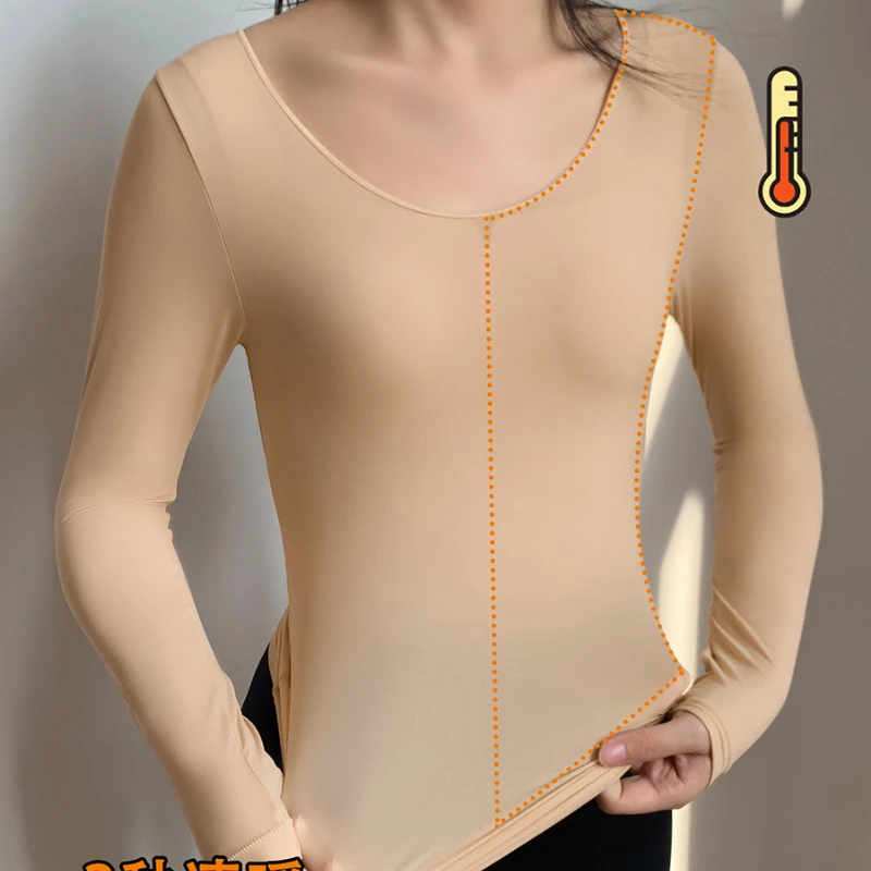 נשים בבית תרמי סתיו חורף חולצה נשית Antistatic טייץ חומצה היאלורונית בית חמים גבוהה בגדים אלסטי - 4
