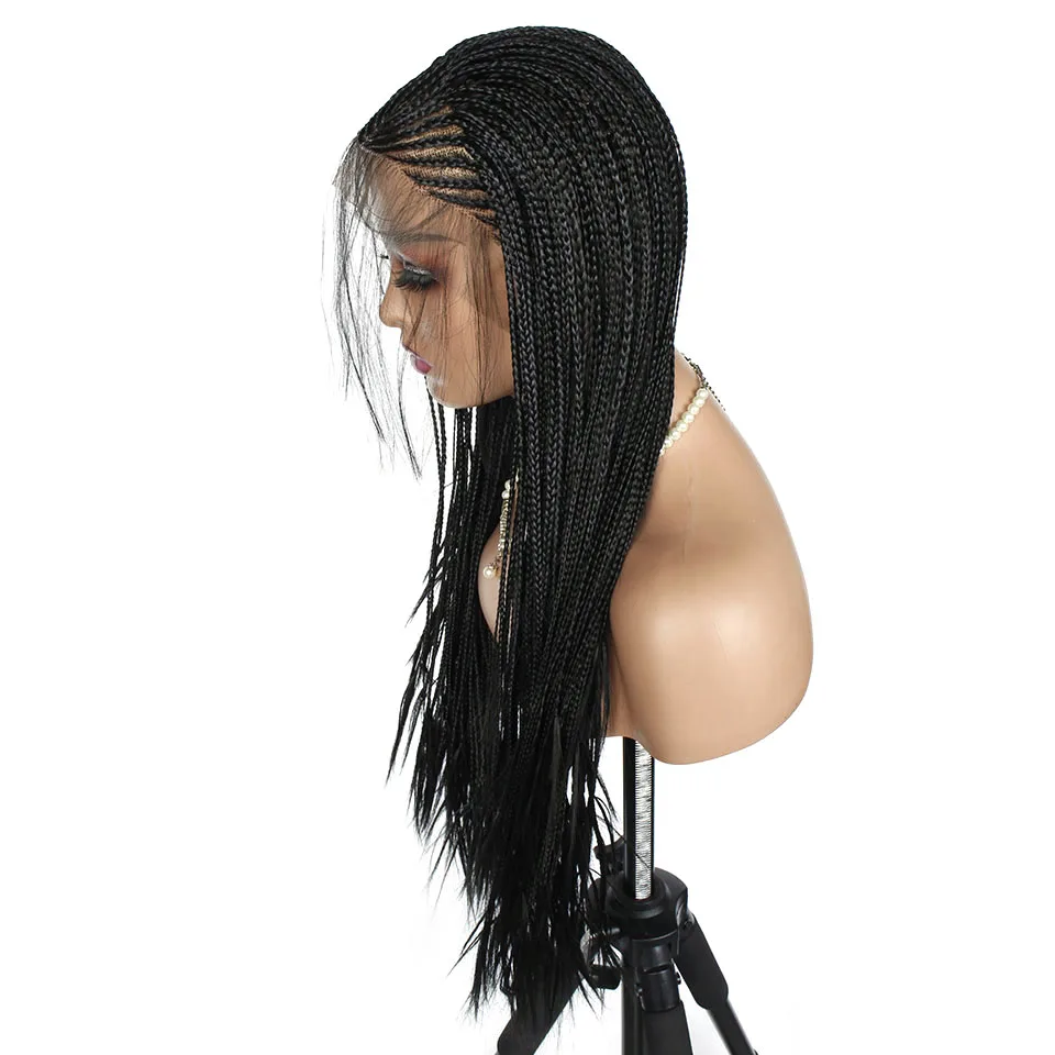 סינטטי תחרה קדמית תיבת פאה ארוכה אפריקה פאה הקדמי של תחרה יופי של שער של פאה עם שיער לנשים שחורות - 4