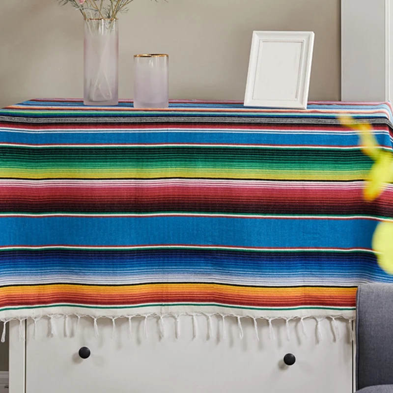 קידום! מקסיקני שמיכה Sarape פיקניק השטיח לזרוק את המפה הוט רוד ליוגה מסיבה - 4