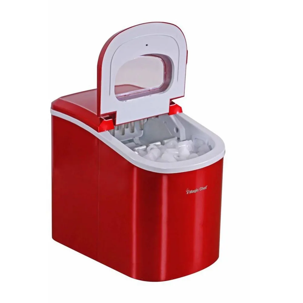 קסם שף 27 Lb. קיבולת נייד השיש מכונת קרח, אדום קוביות קרח יצרן מכונה חשמלית 5.00 X 9.50 X 12.90 ס 