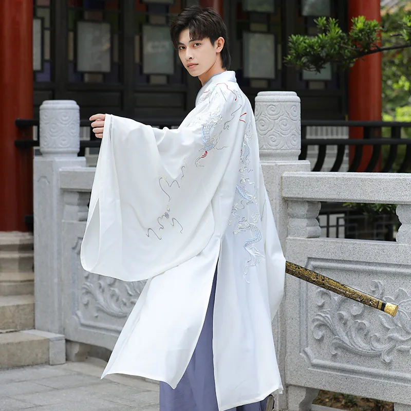 שושלת האן סייף הבמה Cosplay בגדי גבר בציר סינית מסורתית הדרקון רקמה Hanfu העתיקה מזרחי בגדים - 4