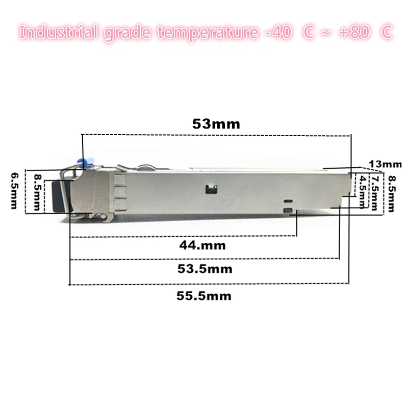 10G SFP LC 40קילומטר 1270nm/1330nm תעשייתי יחיד סיב אופטי SFP מודול SFP המשדר תעשייתי -40-85 מעלות צלזיוס. - 5