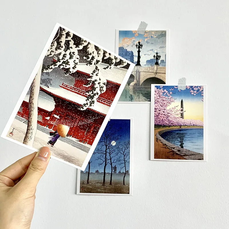 112Pcs/סט Shin-hanga גלויה על ידי Hasui קאוואסה Ukiyoe רומנטי וינטג ' ברכה/כרטיס מתנה נוף איור - 5