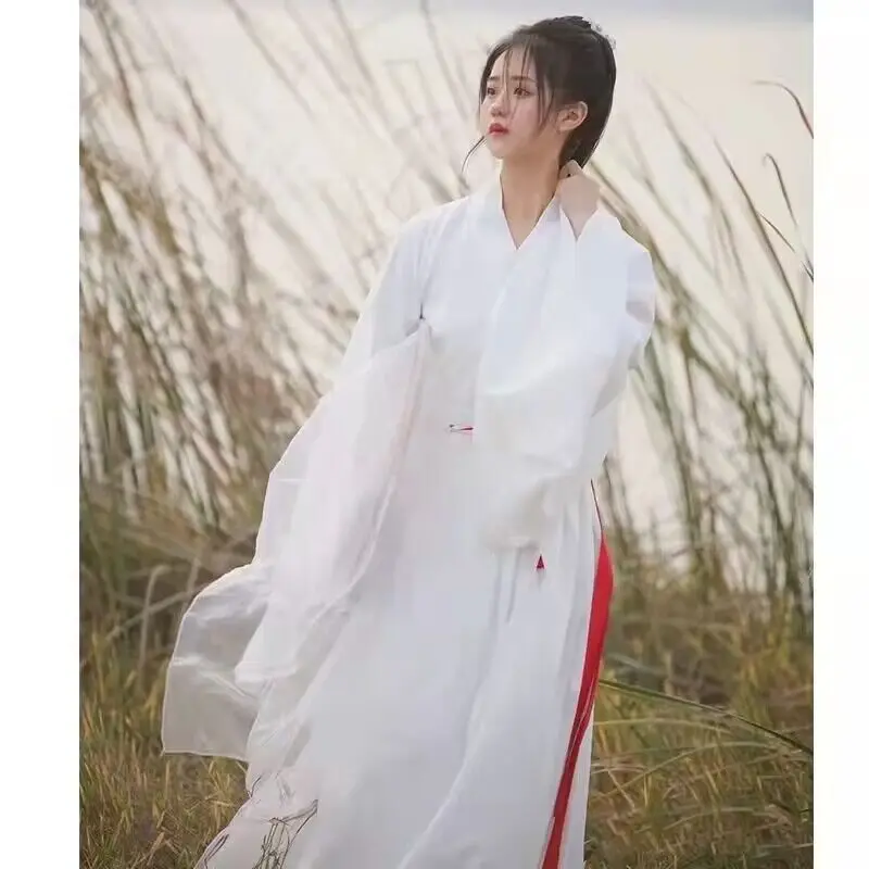 2023 נשים Hanfu שמלה סינית מסורתית Hanfu שמלת ריקוד נשי Cosplay תלבושות קיץ שמלה לבנה Hanfu נשים בתוספת גודל 2XL - 5