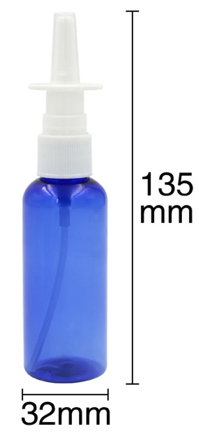 20Pcs/Lot 50ml ורוד כחול שקוף חום ריק פלסטיק ספריי בקבוק pet משאבת ריסוס ערפל האף ספריי למילוי בקבוקים - 5