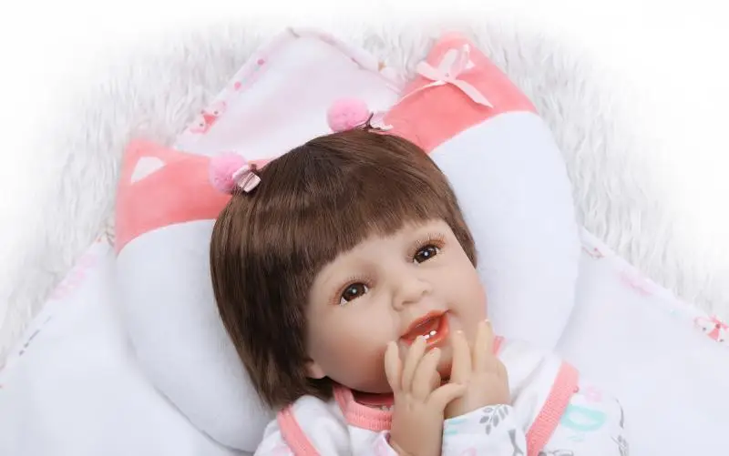 55cm גוף רך סיליקון בובות ונולד מחדש תינוקות מקסימים NPKCOLLECTION מתנה לתינוק עבור ילדה קטנה צעצועים קטנים בנות בבה מתנות חג המולד - 5