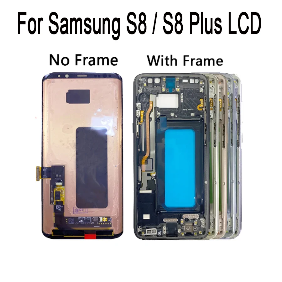 AMOLED עבור Samsung Galaxy S8 G950F S8 בנוסף G955F מסך מגע עם מסגרת המבחן צג מגע דיגיטלית הרכבה חינם להשיט. - 5