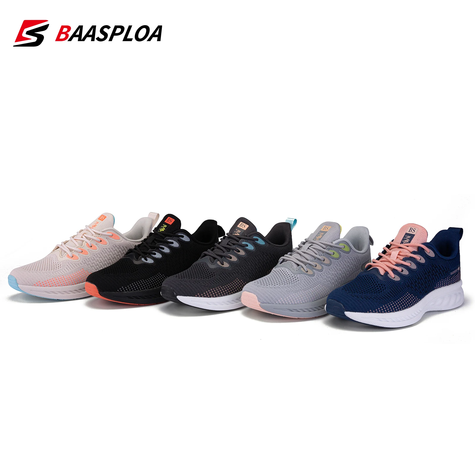 Baasploa 2023 אביב ניו נשים אופנה נעלי ספורט נוחות לסרוג נעלי ריצה נקבה טניס נעלי ספורט קל משקל נעליים מזדמנים - 5