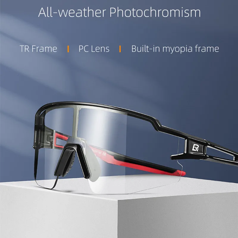 ROCKBROS אופניים משקפיים Photochromic אופניים משקפי הגנה UV400 משקפי שמש משקפי שמש מקוטבות MTB דרך משקפי טיולי אפניים - 5