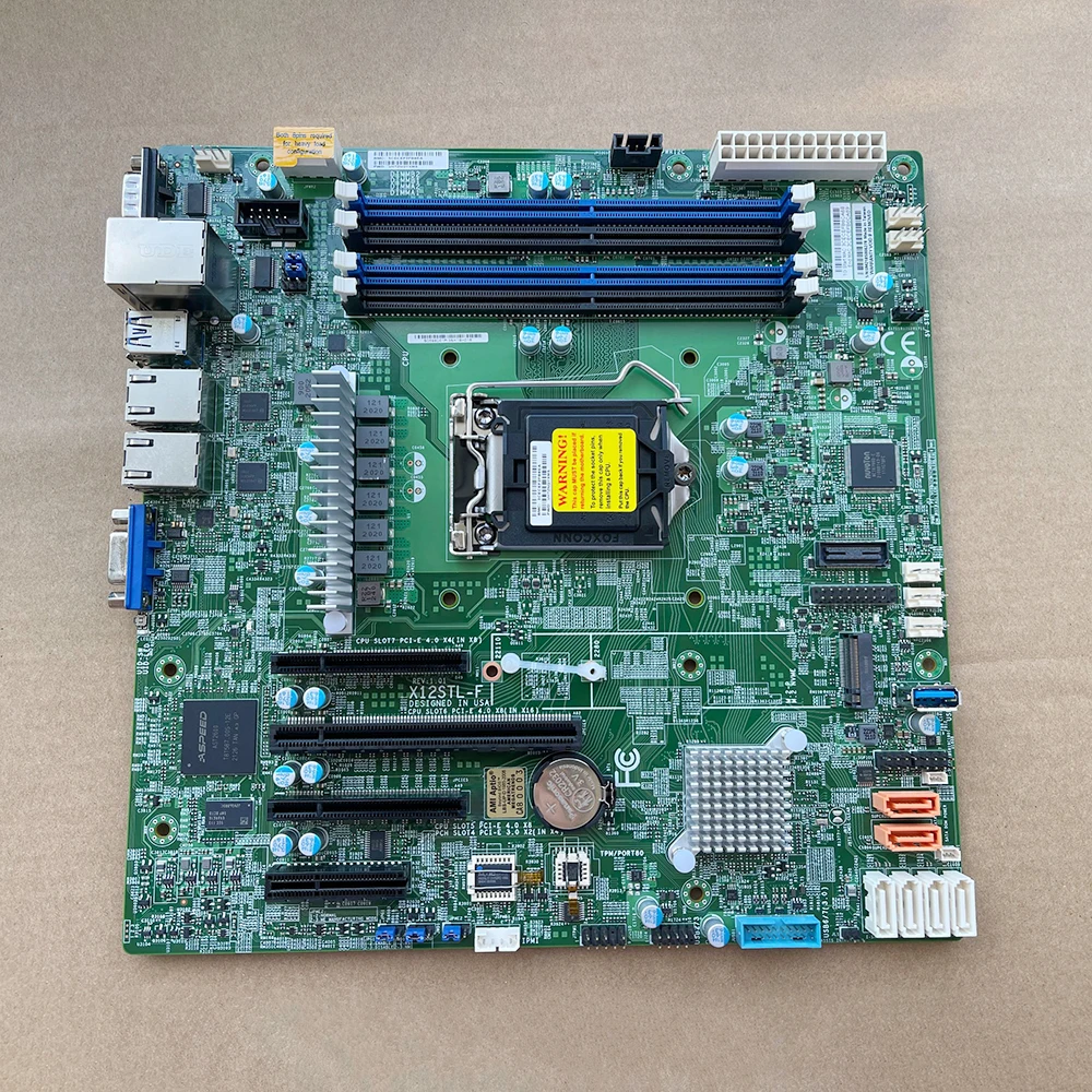 X12STL-F עבור Supermicro C252 LGA-1200 PCIE 4.0 M-ATX 128GB DDR4-3200MHz 6XSATA 3 Server לוח האם - 5
