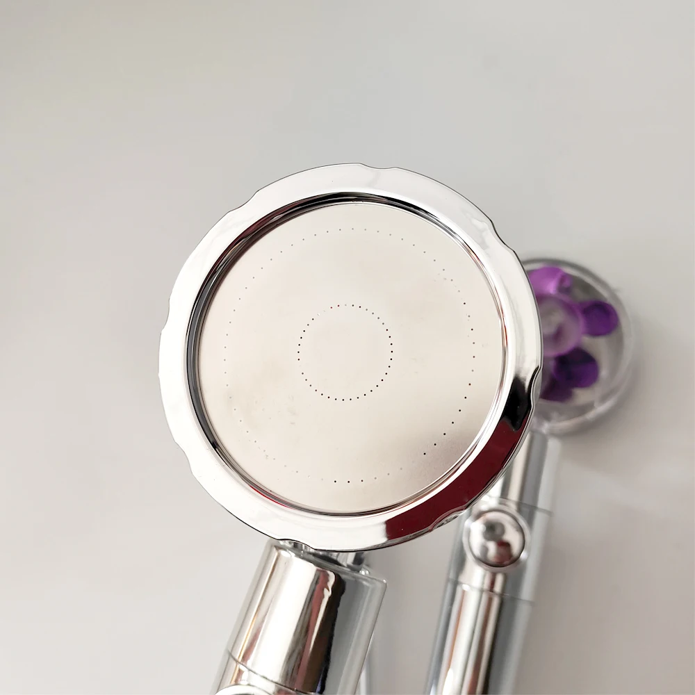 אמבטיה מדחף ראש מקלחת עם מאוורר אחד מפתח לעצור מסנן מים זרבובית 360 תואר סיבוב בלחץ גבוה ראש מקלחת אמבטיה - 5