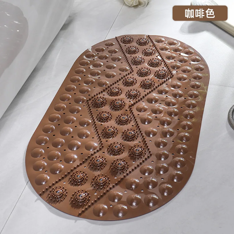 החלקה לשטיח אמבטיה מלבן PVC נגד החלקה אמבטיה מחצלות רך, עיסוי כוס יניקה אנטי-בקטריאלי מקלחת אמבטיה, שטיחון האמבטיה שטיח - 5