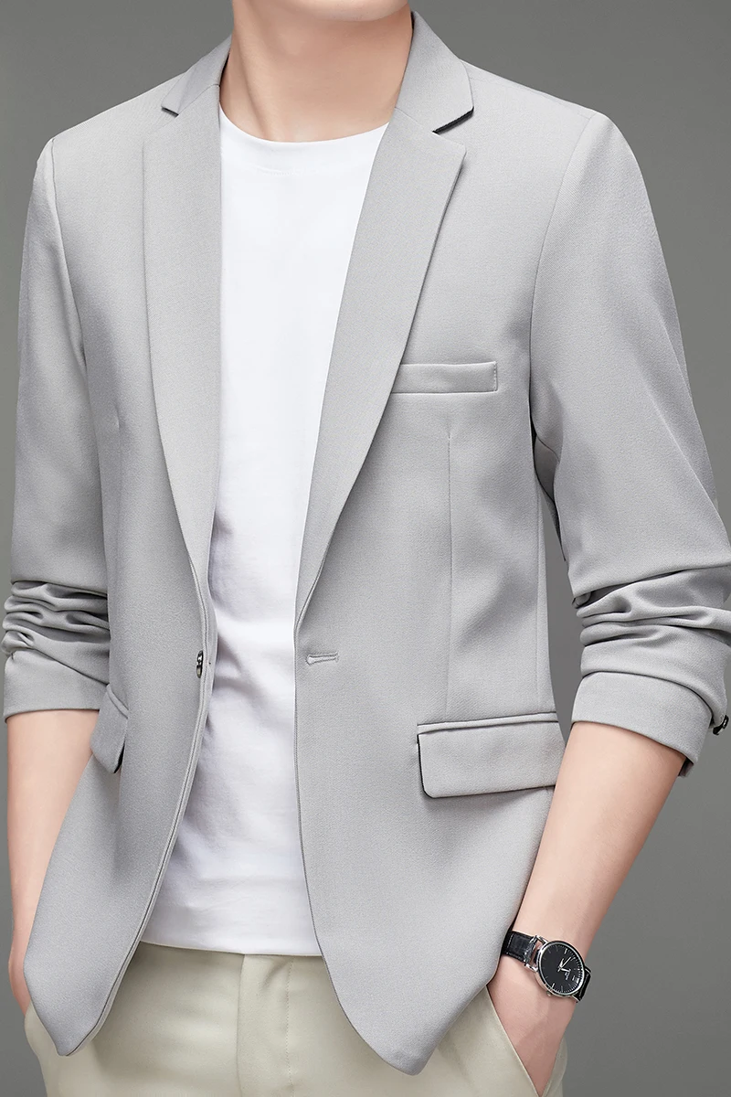 המשרד עסק מקצועי תלבושת 2022 חליפה חדשה אופנה נוער לחצן יחיד סלים קטן ז ' קט חליפה אחת למעלה Host S-3XL - 5