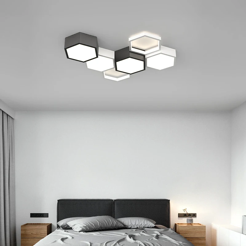 חלת דבש עיצוב המנורה מינימליסטי תקרת הסלון אורות שילוב יצירתי אמנות מקורה מנורות חכם הול, פינת אוכל המנורה - 5