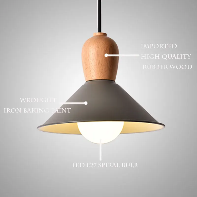 מנורת תקרה E27 LED אורות תליון חי קישוט חדר ארוחות יוקרה אווירה אמנות המטבח מלון חישוק - 5
