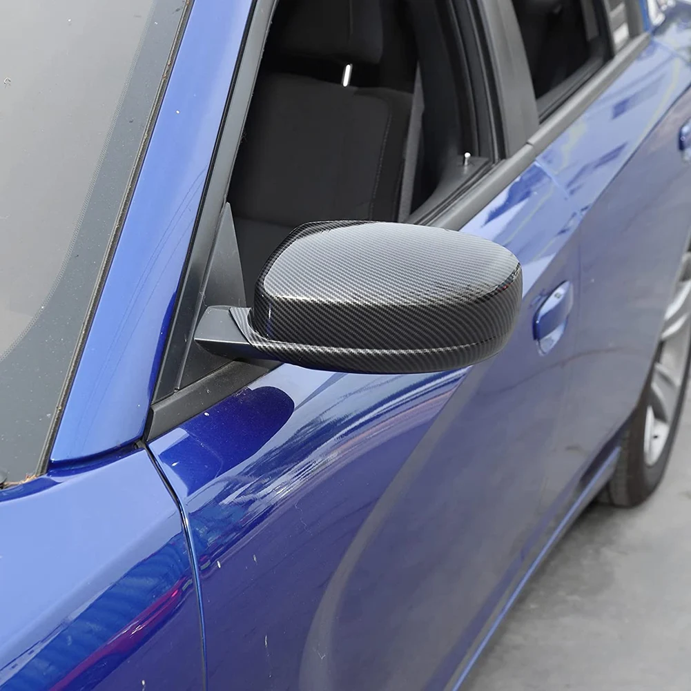 מראה אחורית כיסוי קישוט לקצץ Dodge Charger 2010-2021 קרייזלר 300C 2011-2021 אביזרים ,ABS פחמן - 5