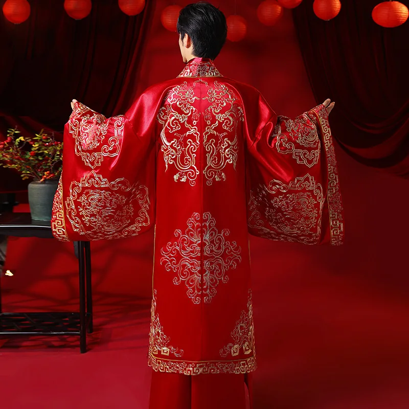 סינית מסורתית מעולה רקמה בגודל אחד להתחתן Hanfu כמה חליפת חתונה אלגנטית כלה צ ' יפאו השמלה китайская одежда - 5