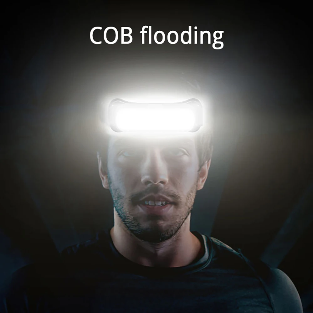 עוצמה COB LED פנס 3 מצבי נטענת פנס עמיד למים ראש המנורה משקל הראש פנס אור הראש - 5