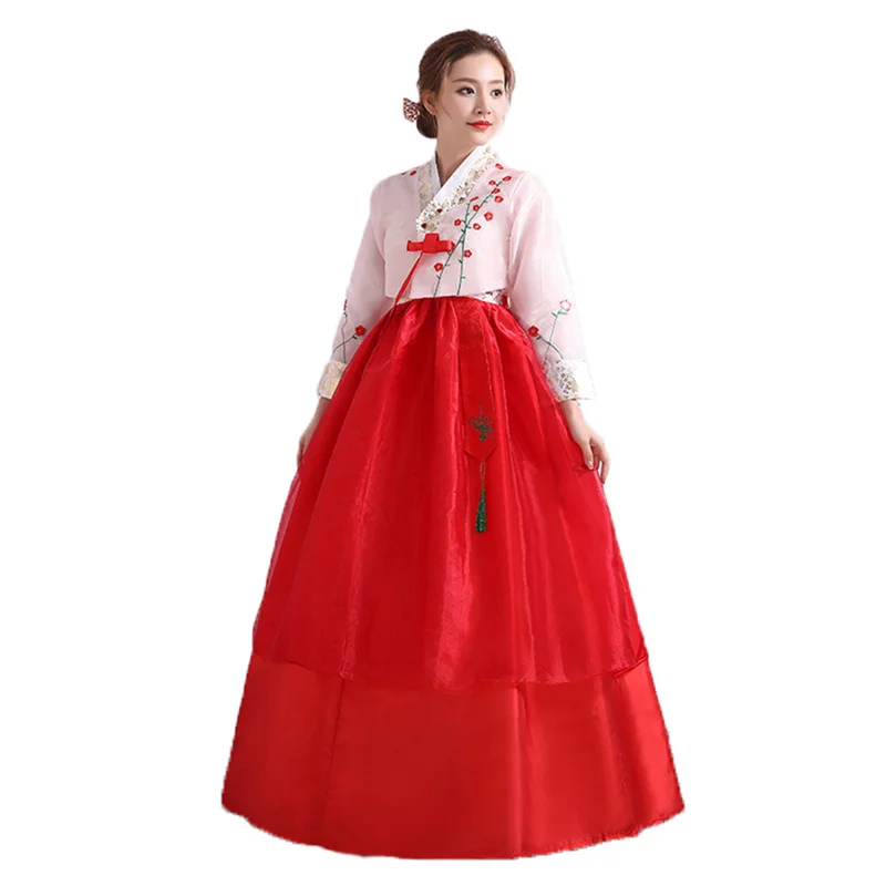 קוריאני ההאנבוק הזה לנשים מסורתיות תחפושת פרחוני Emboridery ארמון הנסיכה שמלת מסיבת חתונה - 5