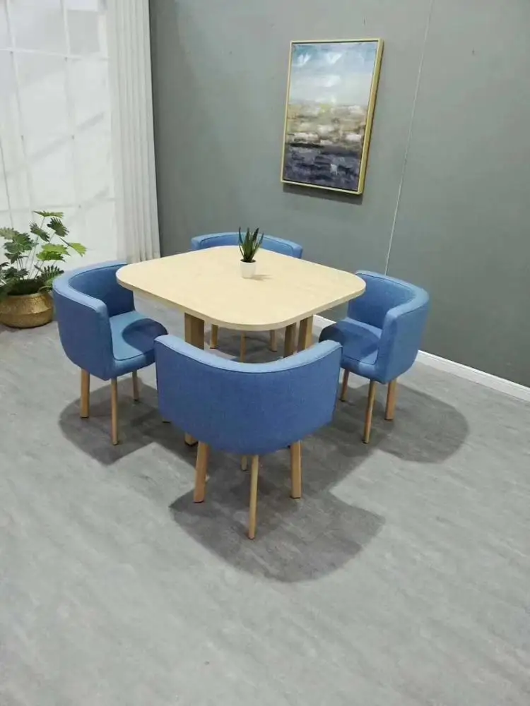 ריהוט הסלון שולחן קפה או תה, שולחן עם עץ, זכוכית, מתכת/ שולחן כיסא להגדיר - 5